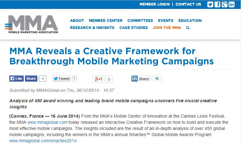 Consistencia y continuidad, el marco creativo de la MMA para campañas de marketing móvil