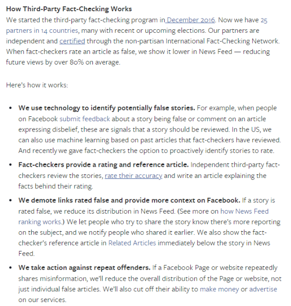 Hard Questions: How Is Facebook’s Fact-Checking Program Working?